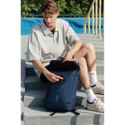 Plecak na laptopa 16" Urban Flap-Top z nadrukiem Twojego logo, materiał: pu, rpet, kolor: niebieski