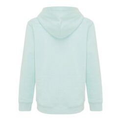 Dziecięca bluza z kapturem i kieszeniami Iqoniq Yengo z bawełny z recyklingu z nadrukiem Twojego logo, materiał: bawełna, kolor: zielony