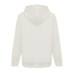 Dziecięca bluza z kapturem i kieszeniami Iqoniq Yengo z bawełny z recyklingu z nadrukiem Twojego logo, materiał: bawełna, kolor: biały