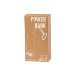 Power bank 1200 mAh, brelok do kluczy z nadrukiem Twojego logo, materiał: plastik, kolor: biały