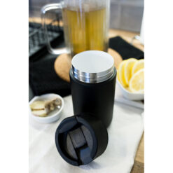 Kubek termiczny 400 ml Air Gifts z ceramiką | Nabila z nadrukiem Twojego logo, materiał: plastik, stal nierdzewna, stal, ceramika, kolor: biały