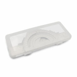 Zestaw szkolny, linijki, 2 ekierki i kątomierz | Kaulana z nadrukiem Twojego logo, materiał: plastik, aluminium, kolor: szary