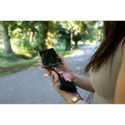 Power bank 4000 mAh, karabińczyk i lampka 1W | Dimetrice z nadrukiem Twojego logo, materiał: metal, plastik, kolor: biały