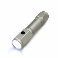 Latarka bezpieczeństwa, przecinak do pasów, młotek bezpieczeństwa | Malli z nadrukiem Twojego logo, materiał: aluminium, kolor: grafitowy