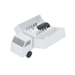 Zestaw narzędzi "ciężarówka" 15 el. z nadrukiem Twojego logo, materiał: plastik, kolor: biały