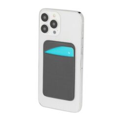 Etui na kartę kredytową i dokumenty do telefonu z nadrukiem Twojego logo, materiał: spandex, kolor: szary