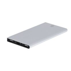 Power bank 8000 mAh z nadrukiem Twojego logo, materiał: aluminium, kolor: srebrny