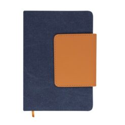 Notatnik ok. A5 z nadrukiem Twojego logo, materiał: pu, płótno, kolor: granatowy