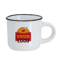 Kubek ceramiczny 85 ml z nadrukiem Twojego logo, materiał: ceramika, kolor: czarny