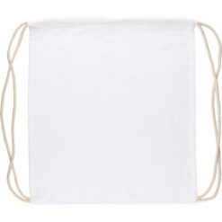 Worek ze sznurkiem z nadrukiem Twojego logo, materiał: bawełna, kolor: biały