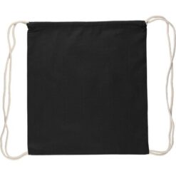 Worek ze sznurkiem z nadrukiem Twojego logo, materiał: bawełna, kolor: czarny