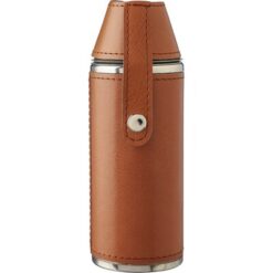 Piersiówka 230 ml z nadrukiem Twojego logo, materiał: pu, stal nierdzewna, stal, kolor: brązowy