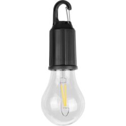 Wisząca lampka "żarówka", karabińczyk z nadrukiem Twojego logo, materiał: plastik, kolor: czarny