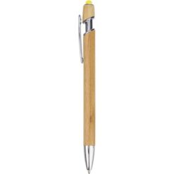 Bambusowy długopis, touch pen z nadrukiem Twojego logo, materiał: bambus, kolor: żółty