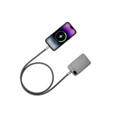 Kabel do ładowania i synchronizacji BrandCharger Volt z nadrukiem Twojego logo, materiał: plastik, nylon, rpet, kolor: grafitowy