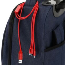 Kabel do ładowania z aluminium z recyklingu z nadrukiem Twojego logo, materiał: aluminium, kolor: czerwony