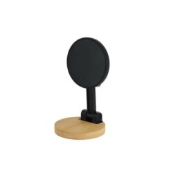 Bambusowy magnetyczny stojak na telefon z nadrukiem Twojego logo, materiał: bambus, kolor: czarny