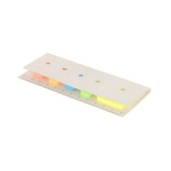 Zestaw do notatek ze zrecyklingowanych kartoników po mleku, karteczki samoprzylepne, linijka z nadrukiem Twojego logo, materiał: karton, kolor: biały