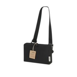 Saszetka zapinana w pasie z płótna z recyklingu z nadrukiem Twojego logo, materiał: płótno, kolor: czarny