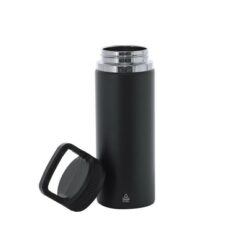 Butelka termiczna 550 ml ze stali nierdzewnej z recyklingu z nadrukiem Twojego logo, materiał: stal nierdzewna, stal, kolor: czarny