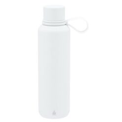 Butelka termiczna 630 ml ze stali nierdzewnej z recyklingu z nadrukiem Twojego logo, materiał: stal nierdzewna, stal, kolor: biały