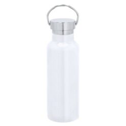 Butelka termiczna 500 ml ze stali nierdzewnej z recyklingu z nadrukiem Twojego logo, materiał: stal nierdzewna, stal, ceramika, kolor: biały