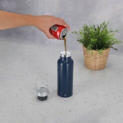 Butelka termiczna 500 ml ze stali nierdzewnej z recyklingu z nadrukiem Twojego logo, materiał: stal nierdzewna, stal, ceramika, kolor: czarny