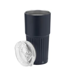 Kubek termiczny 600 ml ze stali nierdzewnej z recyklingu z nadrukiem Twojego logo, materiał: stal nierdzewna, stal, kolor: granatowy