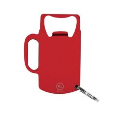 Brelok do kluczy, otwieracz do butelek z aluminium z recyklingu z nadrukiem Twojego logo, materiał: aluminium, kolor: czerwony