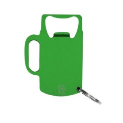 Brelok do kluczy, otwieracz do butelek z aluminium z recyklingu z nadrukiem Twojego logo, materiał: aluminium, kolor: zielony
