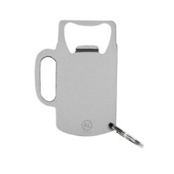 Brelok do kluczy, otwieracz do butelek z aluminium z recyklingu z nadrukiem Twojego logo, materiał: aluminium, kolor: srebrny