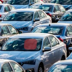 Osłona przeciwsłoneczna do samochodu, składana z nadrukiem Twojego logo, materiał: poliester, kolor: niebieski