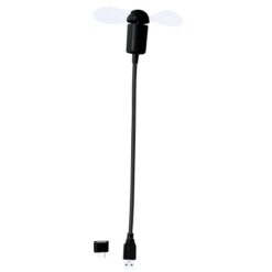 Wentylator kieszonkowy, elastyczny z nadrukiem Twojego logo, materiał: tpr, kolor: czarny