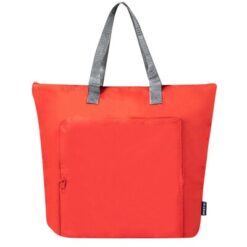 Składana torba termoizolacyjna RPET, torba na zakupy z nadrukiem Twojego logo, materiał: aluminium, poliester, rpet, kolor: czerwony