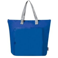 Składana torba termoizolacyjna RPET, torba na zakupy z nadrukiem Twojego logo, materiał: aluminium, poliester, rpet, kolor: niebieski