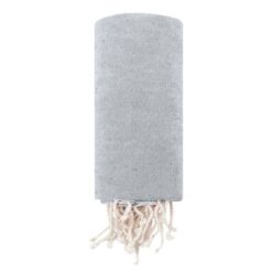 Ręcznik z bawełny z recyklingu z nadrukiem Twojego logo, materiał: poliester, bawełna, kolor: szary