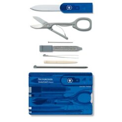 Narzędzie wielofunkcyjne Victorinox SwissCard Classic z nadrukiem Twojego logo, materiał: plastik, stal nierdzewna, stal, kolor: niebieski