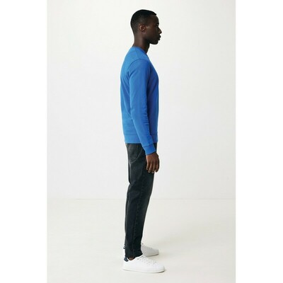 Bluza z bawełny z recyklingu Iqoniq Zion z nadrukiem Twojego logo, materiał: bawełna, kolor: niebieski Bluza z bawełny z recyklingu Iqoniq Zion z nadrukiem Twojego logo, materiał: bawełna, kolor: niebieski