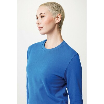 Bluza z bawełny z recyklingu Iqoniq Zion z nadrukiem Twojego logo, materiał: bawełna, kolor: niebieski Bluza z bawełny z recyklingu Iqoniq Zion z nadrukiem Twojego logo, materiał: bawełna, kolor: niebieski