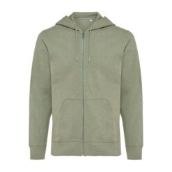 Bluza z kapturem z bawełny z recyklingu Iqoniq Abisko z nadrukiem Twojego logo, materiał: bawełna, kolor: zielony