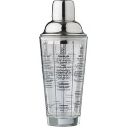 Shaker 400 ml z nadrukiem Twojego logo, materiał: szkło, stal nierdzewna, silikon, stal, kolor: neutralny