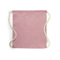 Worek ze sznurkiem z bawełny z recyklingu z nadrukiem Twojego logo, materiał: bawełna, kolor: fuksja