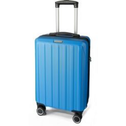 Walizka, torba na kółkach z nadrukiem Twojego logo, materiał: plastik, kolor: niebieski