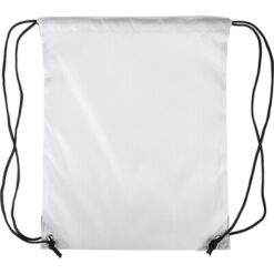 Worek ze sznurkiem z nadrukiem Twojego logo, materiał: poliester, kolor: biały