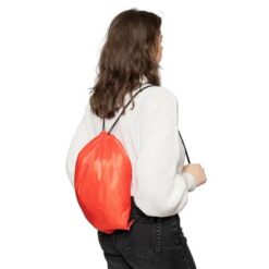 Worek ze sznurkiem z nadrukiem Twojego logo, materiał: poliester, kolor: czerwony