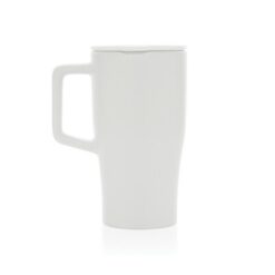 Ceramiczny kubek podrożny 490 ml z nadrukiem Twojego logo, materiał: pp, ceramika, kolor: white