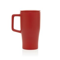 Ceramiczny kubek podrożny 490 ml z nadrukiem Twojego logo, materiał: pp, ceramika, kolor: czerwony