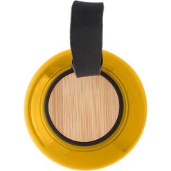 Butelka sportowa 500 ml RPET z nadrukiem Twojego logo, materiał: bambus, pp, silikon, kolor: żółty