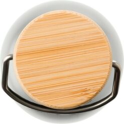 Butelka termiczna 500 ml z nadrukiem Twojego logo, materiał: bambus, stal nierdzewna, stal, kolor: biały