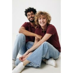 Damska koszulka polo Iqoniq Yosemite, tkanina pique z bawełny z recyklingu z nadrukiem Twojego logo, materiał: bawełna, kolor: czerwony